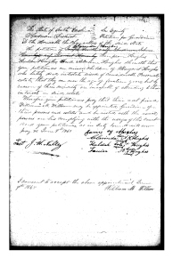 This petition, filed June 9th, 1848, asks for guardianship of the orphans of Elisha and Margaret Hughes to Margaret's brother, William M. Willson. 